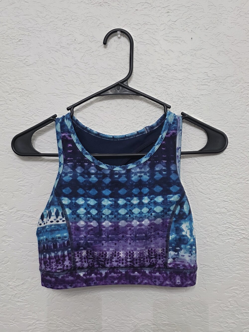 GAIAM Blue & Purple Tie-Dye Workout Top Sports Bra Medium